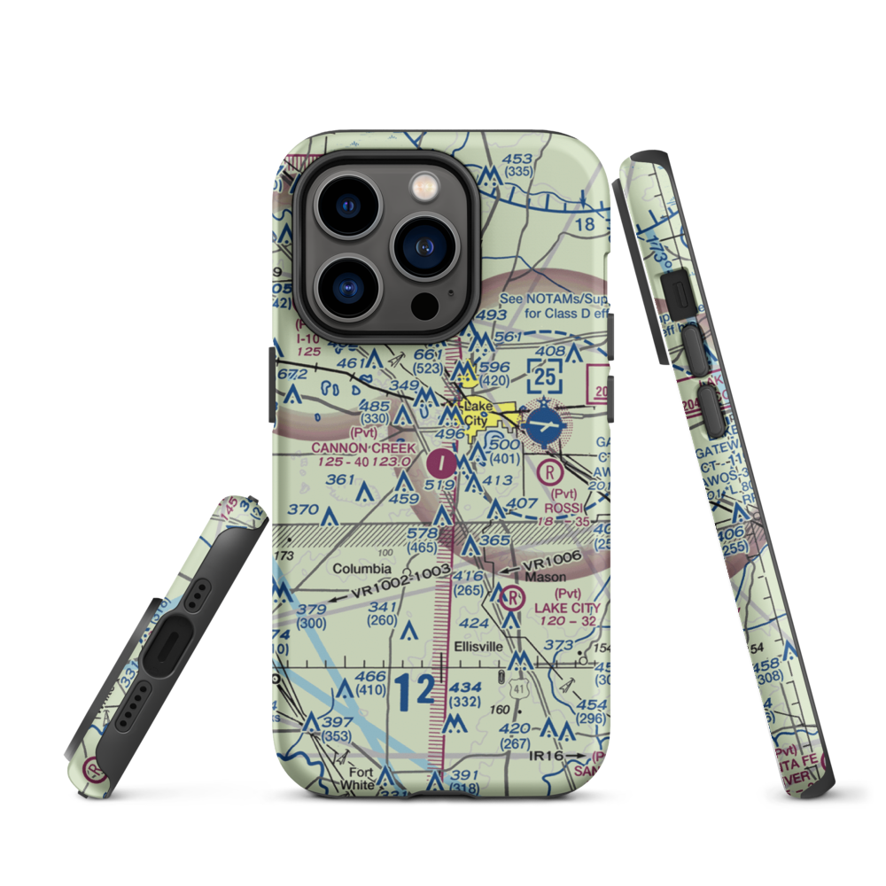 Cannon Creek Airpark (15FL) VFR Sectional  Tough iPhone Case iPhone 14 Pro model shown
