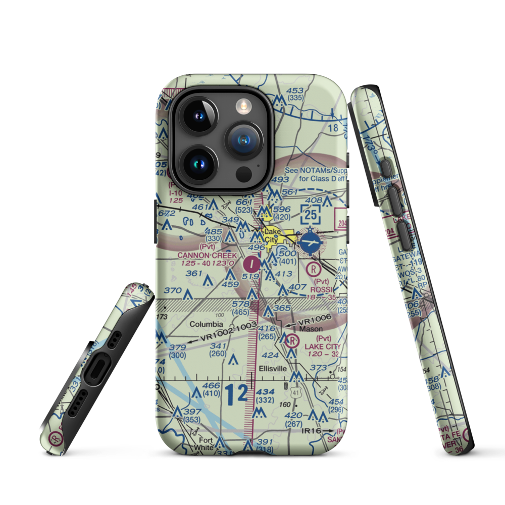 Cannon Creek Airpark (15FL) VFR Sectional  Tough iPhone Case iPhone 15 Pro model shown