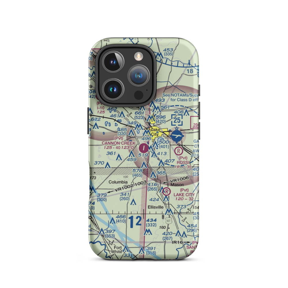 Cannon Creek Airpark (15FL) VFR Sectional  Tough iPhone Case iPhone 16 Pro model shown