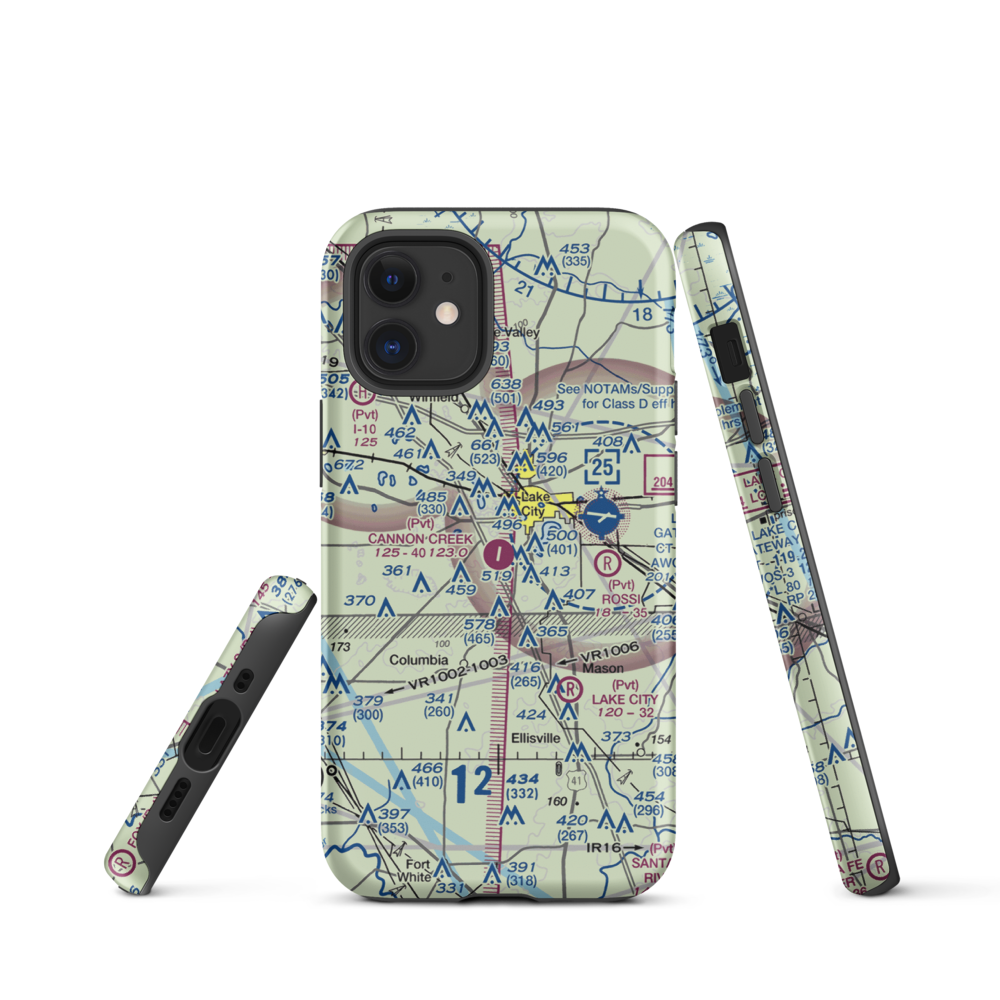 Cannon Creek Airpark (15FL) VFR Sectional  Tough iPhone Case iPhone 12 mini model shown