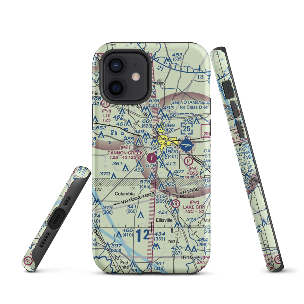 Cannon Creek Airpark (15FL) VFR Sectional  Tough iPhone Case iPhone 12 model shown