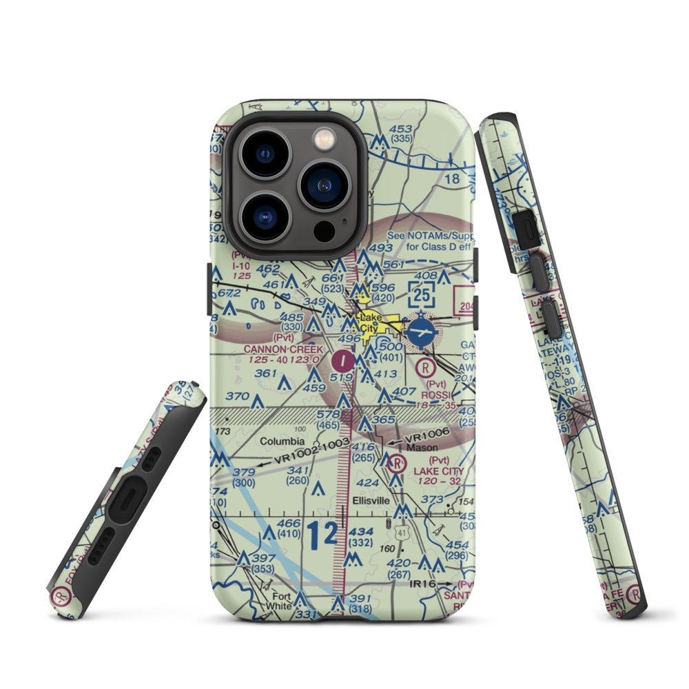 Cannon Creek Airpark (15FL) VFR Sectional  Tough iPhone Case iPhone 13 Pro model shown