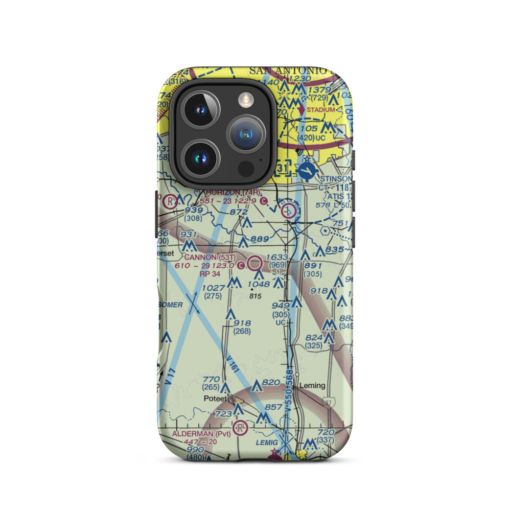 Cannon Field (53TX) VFR Sectional  Tough iPhone Case iPhone 16 Pro model shown