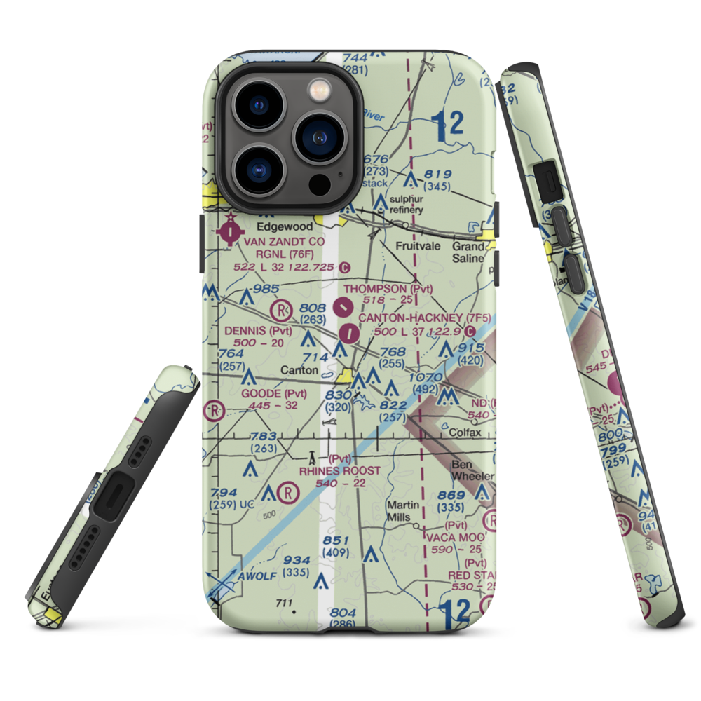 Canton Hackney Airport (7F5) VFR Sectional  Tough iPhone Case iPhone 13 Pro Max model shown