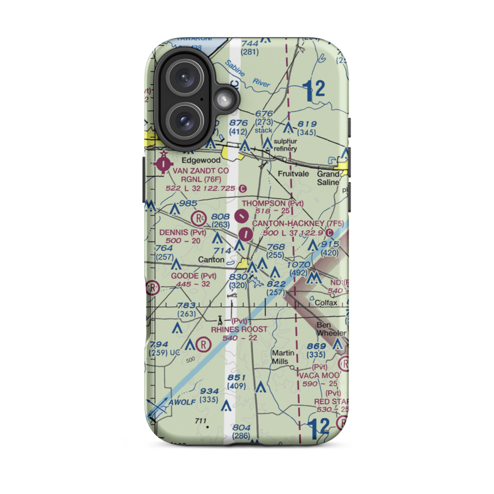 Canton Hackney Airport (7F5) VFR Sectional  Tough iPhone Case iPhone 16 Plus model shown
