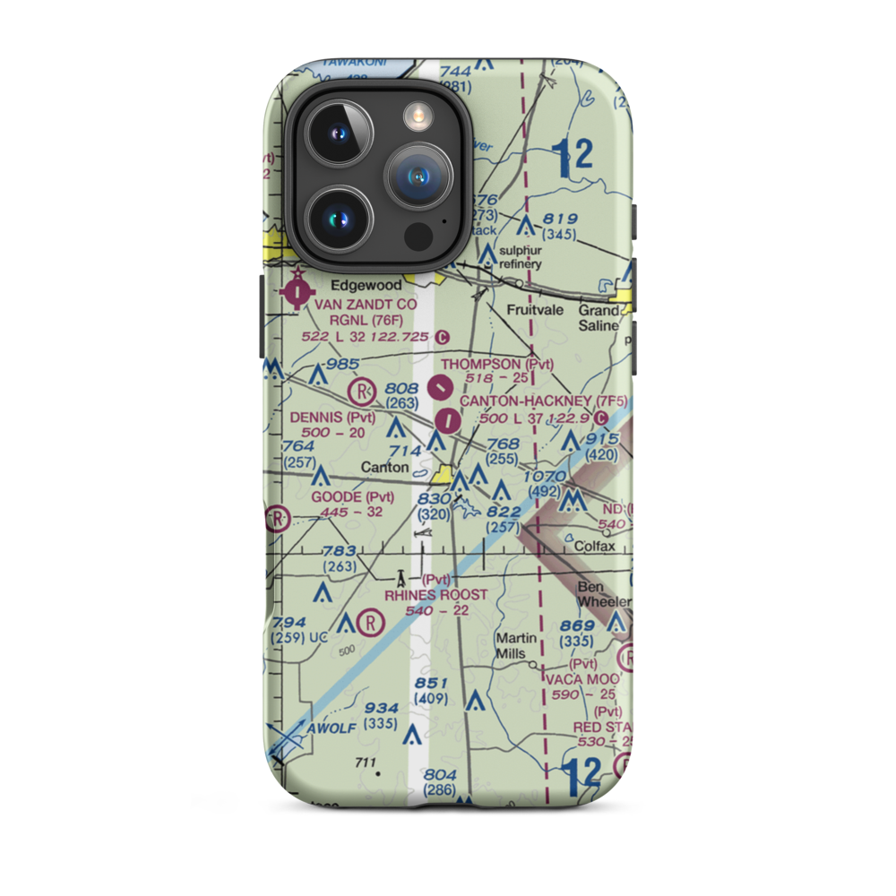 Canton Hackney Airport (7F5) VFR Sectional  Tough iPhone Case iPhone 16 Pro Max model shown