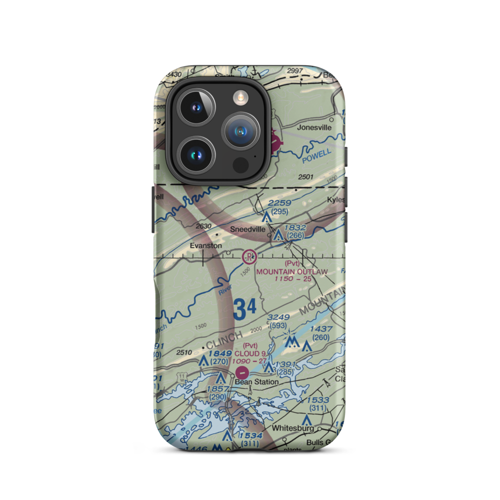 Cantwell Airport (TN11) VFR Sectional  Tough iPhone Case iPhone 16 Pro model shown