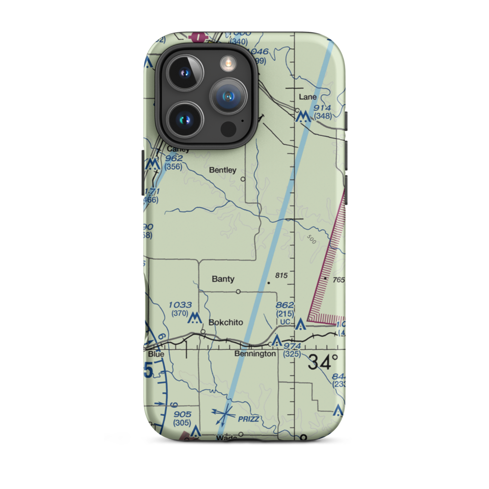 Canyon Springs Ranch Airport (OK44) VFR Sectional  Tough iPhone Case iPhone 16 Pro Max model shown
