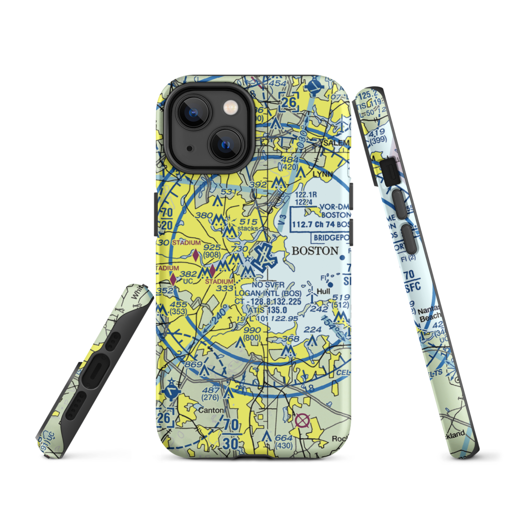 Cape Air Seaplanes on Boston Harbor Seaplane Base (MA87) VFR Sectional  Tough iPhone Case iPhone 14 model shown