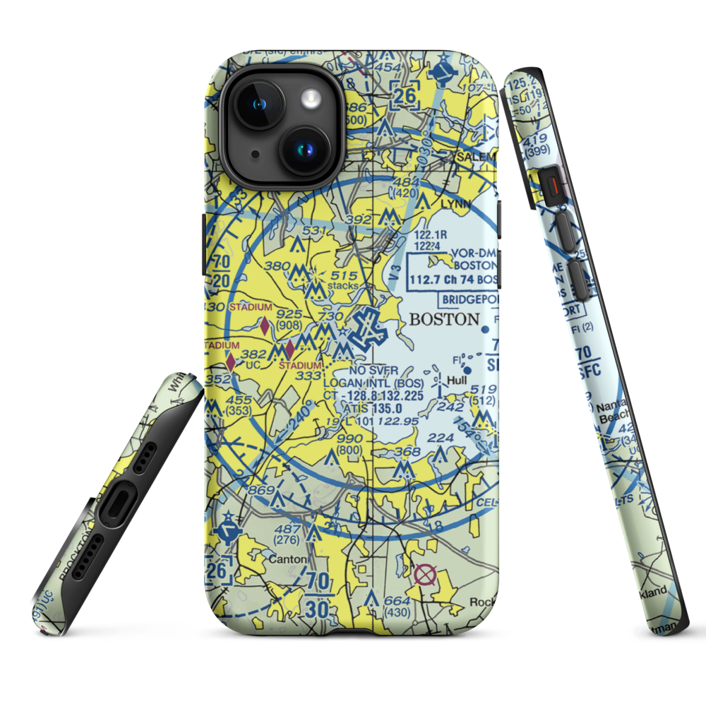 Cape Air Seaplanes on Boston Harbor Seaplane Base (MA87) VFR Sectional  Tough iPhone Case iPhone 15 Plus model shown