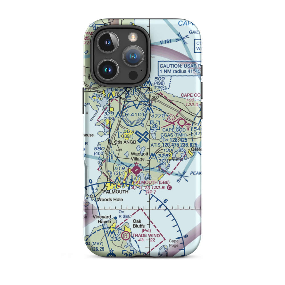 Cape Cod Coast Guard Air Station (FMH) VFR Sectional  Tough iPhone Case iPhone 16 Pro Max model shown
