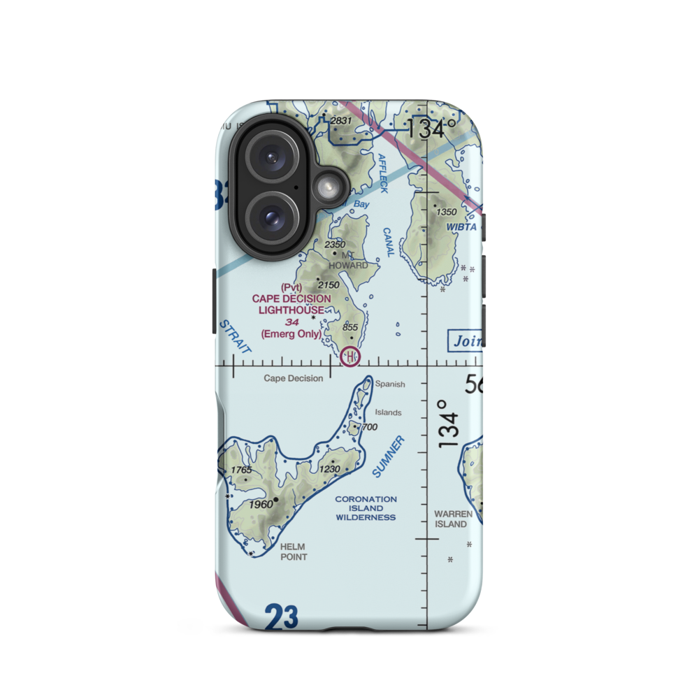 Cape Decision C. G. Heliport (CDE) VFR Sectional  Tough iPhone Case iPhone 16 model shown
