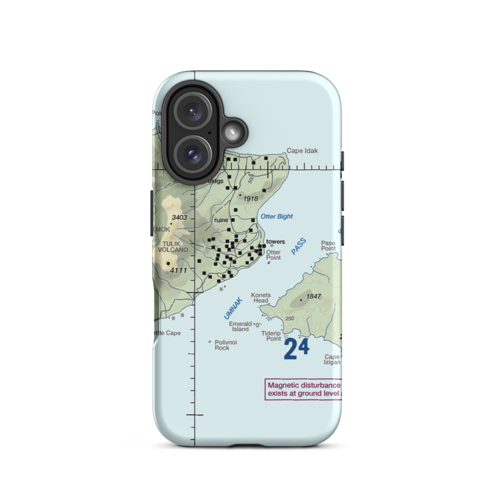Cape Field at Fort Glenn (US-0256) VFR Sectional  Tough iPhone Case iPhone 16 model shown