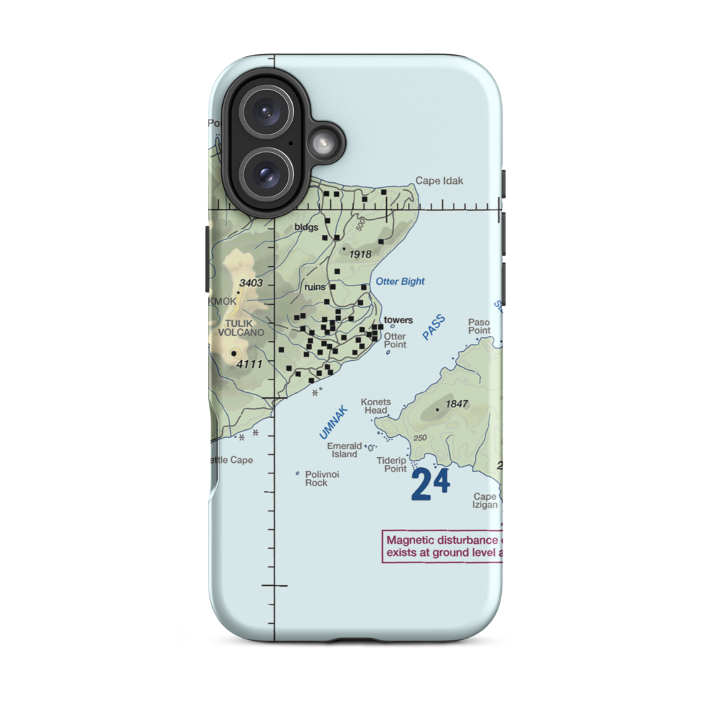 Cape Field at Fort Glenn (US-0256) VFR Sectional  Tough iPhone Case iPhone 16 Plus model shown