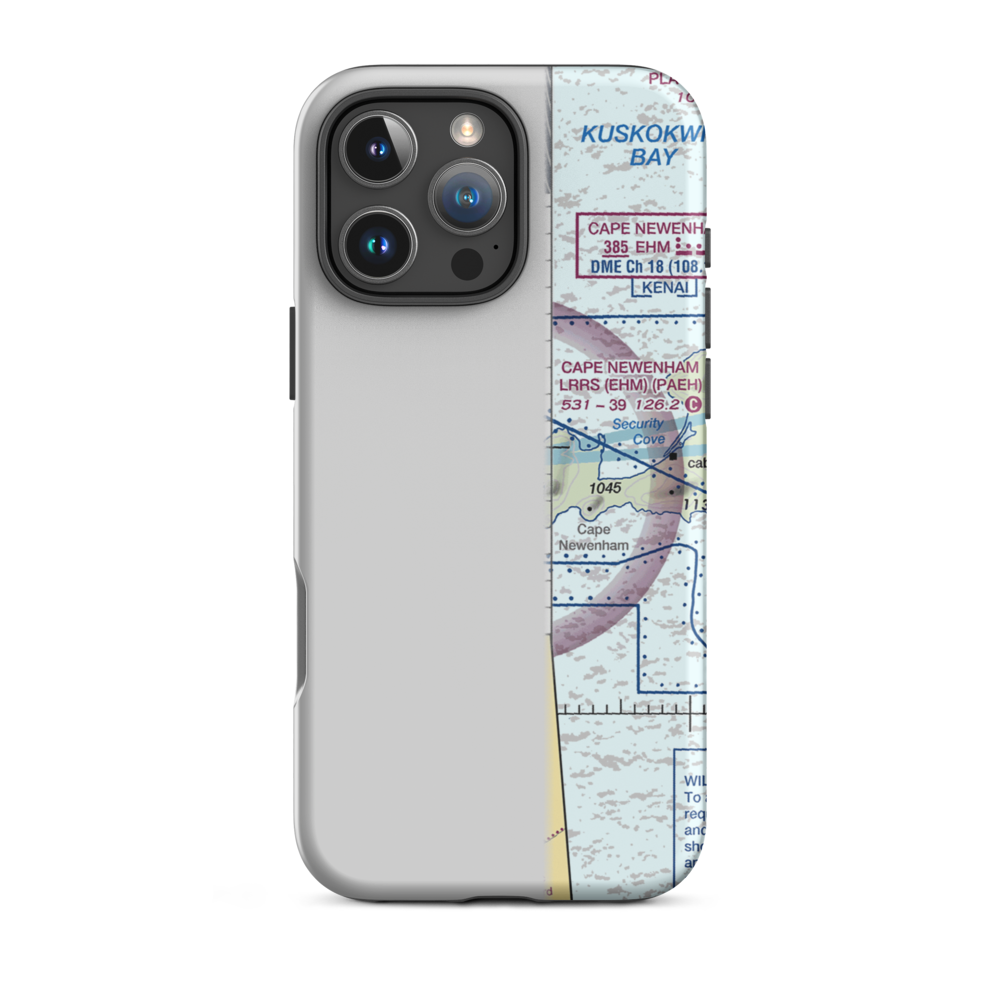 Cape Newenham LRRS Airport (EHM) VFR Sectional  Tough iPhone Case iPhone 16 Pro Max model shown