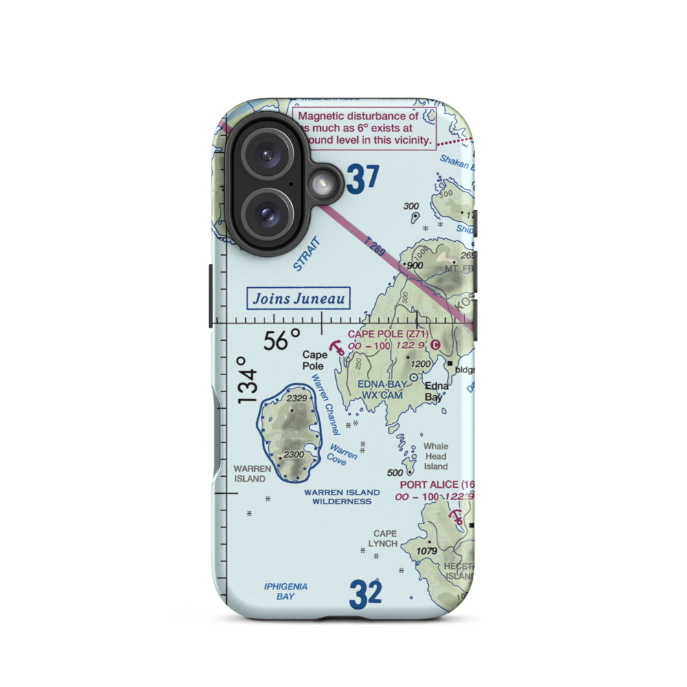 Cape Pole Seaplane Base (Z71) VFR Sectional  Tough iPhone Case iPhone 16 model shown