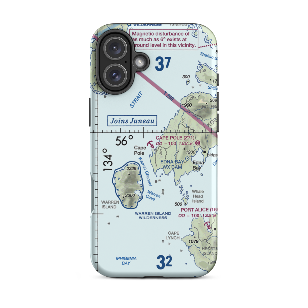 Cape Pole Seaplane Base (Z71) VFR Sectional  Tough iPhone Case iPhone 16 Plus model shown