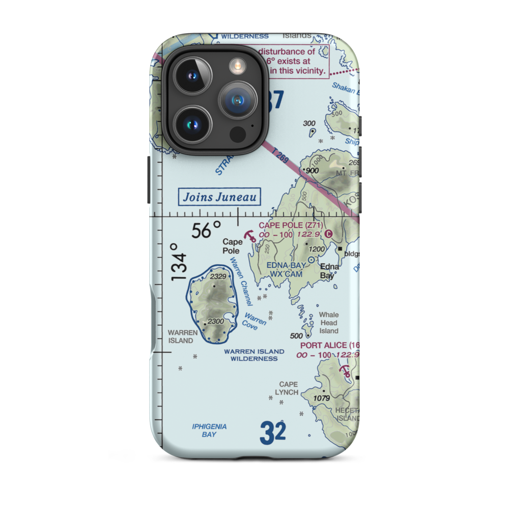 Cape Pole Seaplane Base (Z71) VFR Sectional  Tough iPhone Case iPhone 16 Pro Max model shown