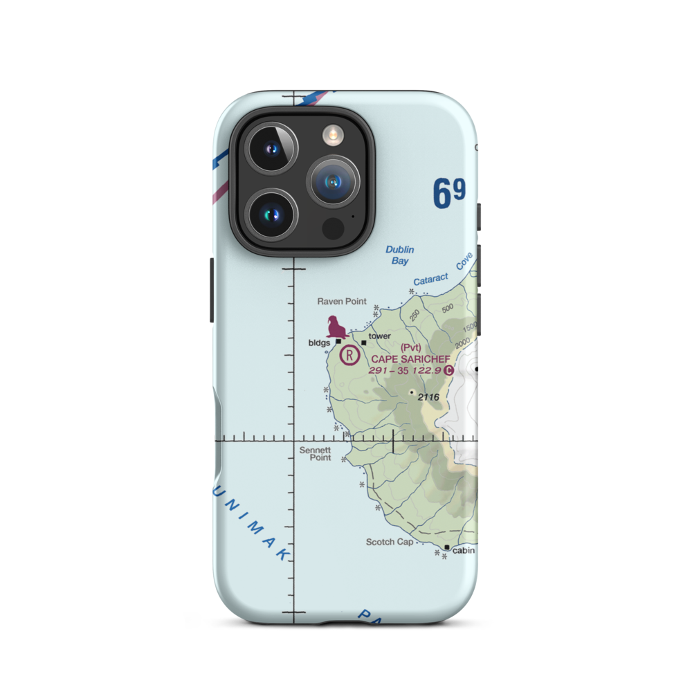 Cape Sarichef Airport (26AK) VFR Sectional  Tough iPhone Case iPhone 16 Pro model shown