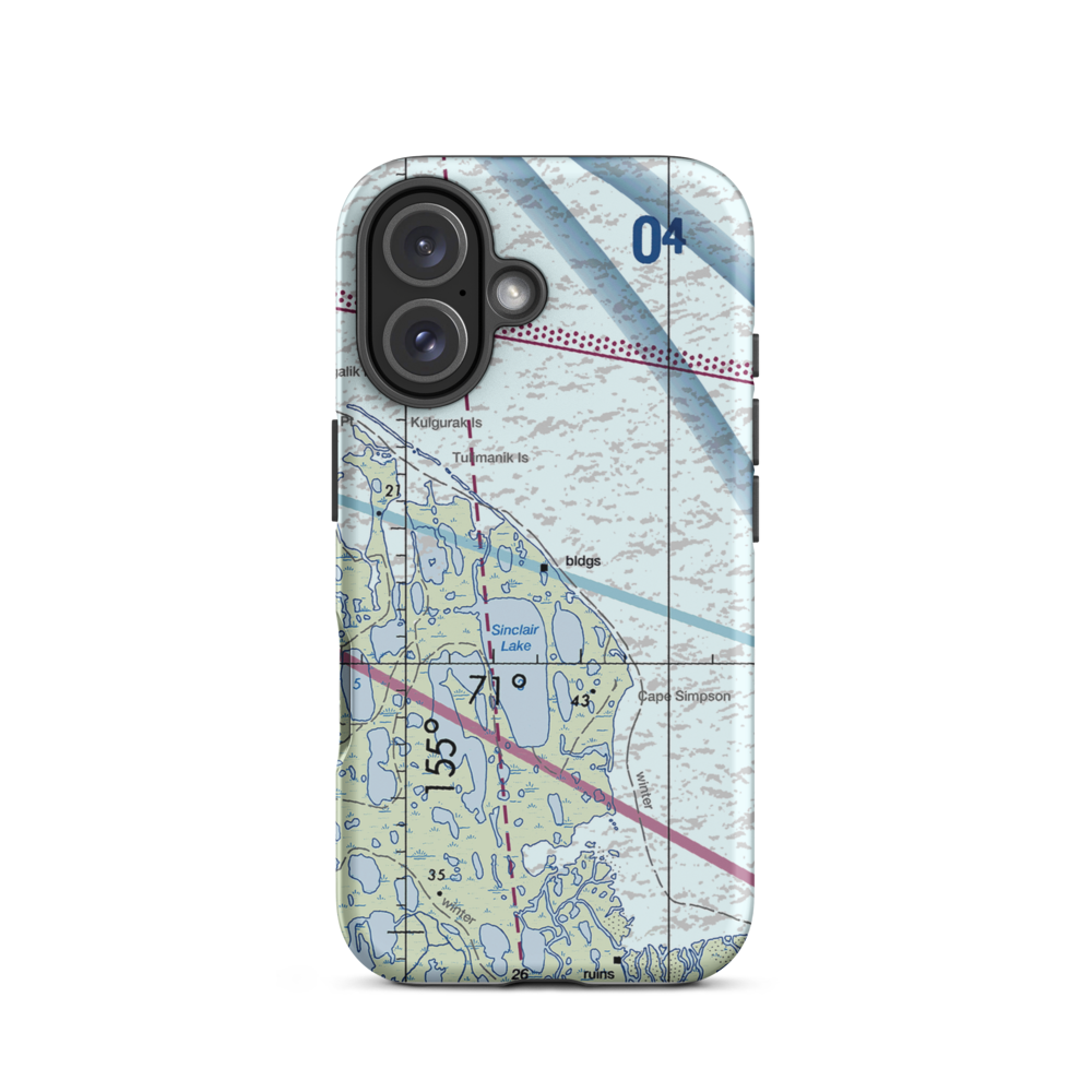 Cape Simpson (A40) VFR Sectional  Tough iPhone Case iPhone 16 model shown