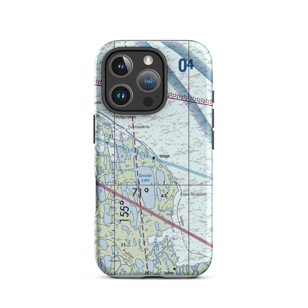 Cape Simpson (A40) VFR Sectional  Tough iPhone Case iPhone 16 Pro model shown