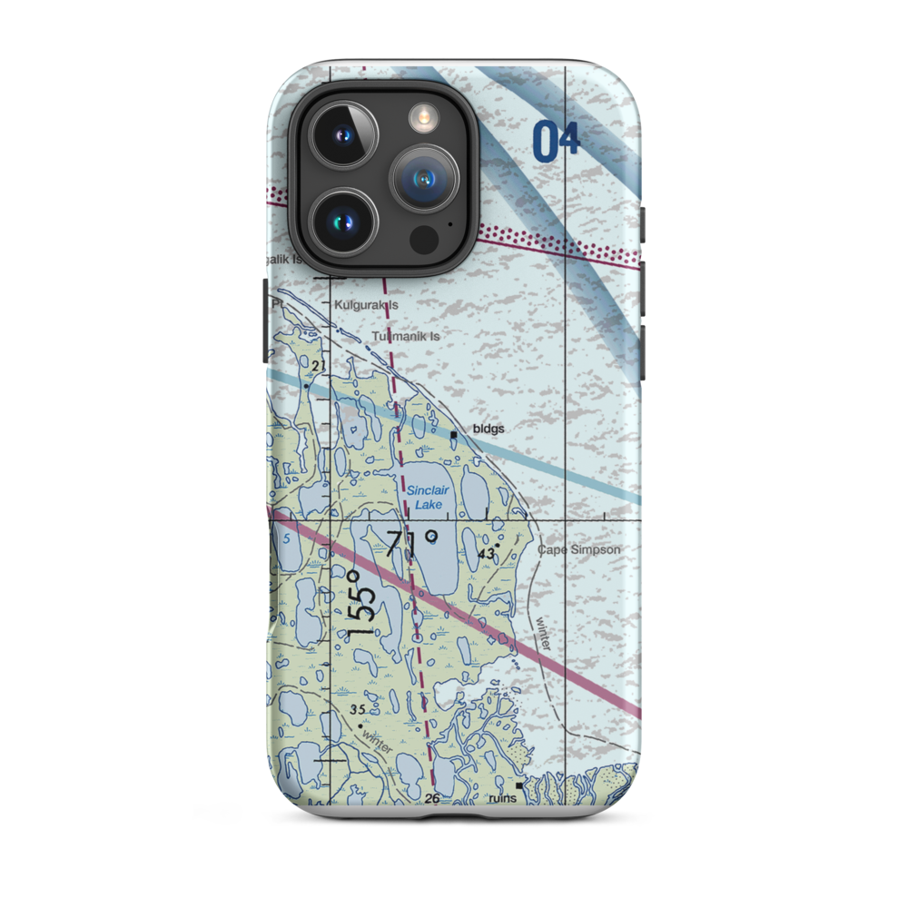 Cape Simpson (A40) VFR Sectional  Tough iPhone Case iPhone 16 Pro Max model shown