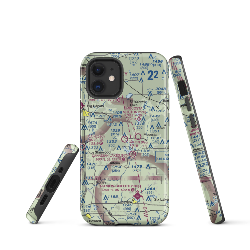 Capen Airport (2MI9) VFR Sectional  Tough iPhone Case iPhone 12 mini model shown