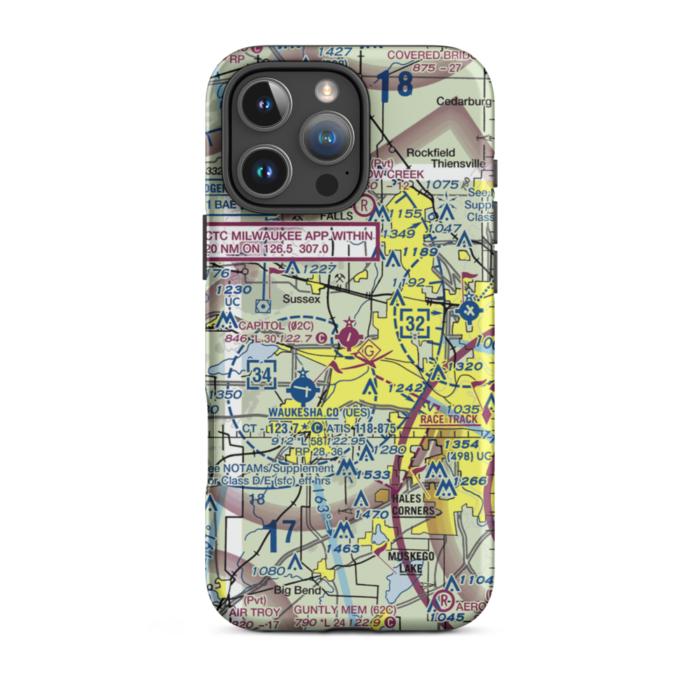 Capitol Airport (02C) VFR Sectional  Tough iPhone Case iPhone 16 Pro Max model shown