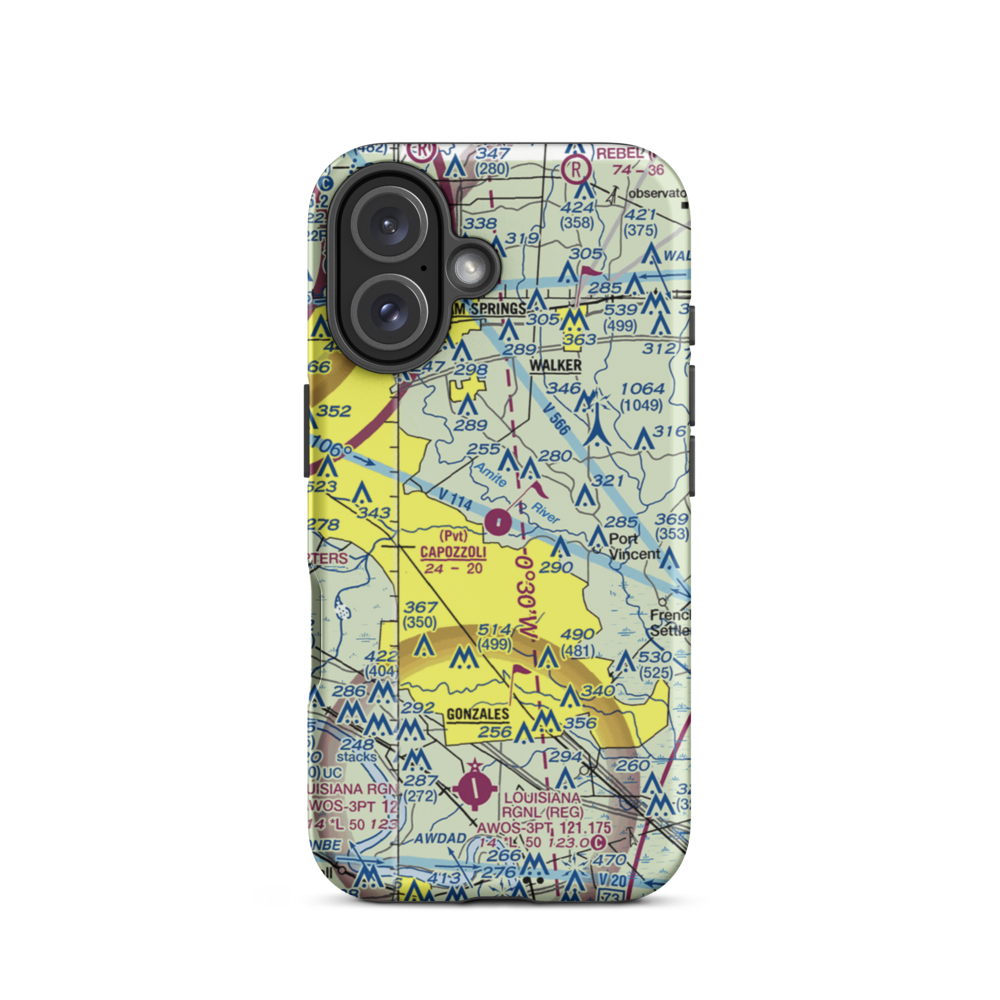 Capozzoli Airport (6LA2) VFR Sectional  Tough iPhone Case iPhone 16 model shown