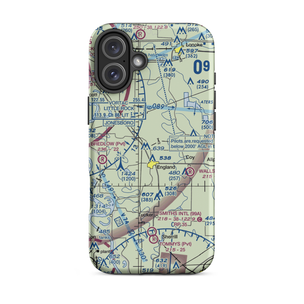 Capps Airport (US-0065) VFR Sectional  Tough iPhone Case iPhone 16 Plus model shown