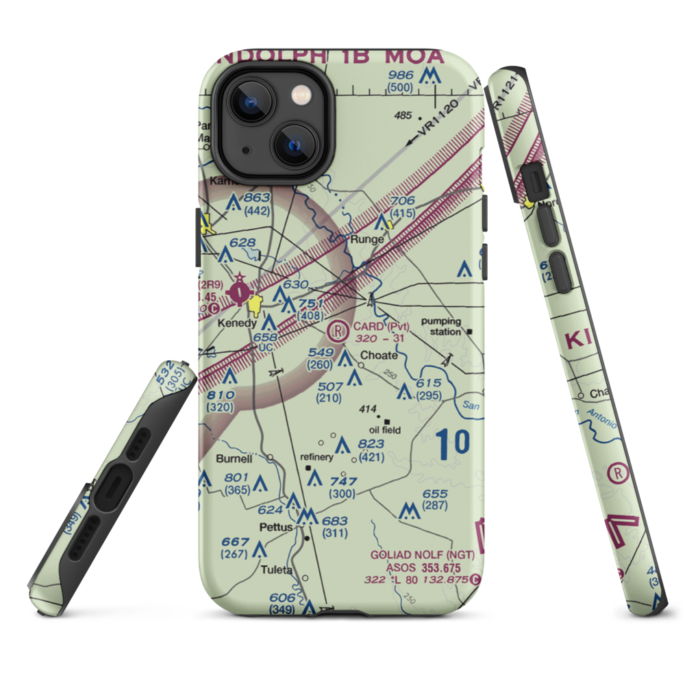 Card Airfield (4XA2) VFR Sectional  Tough iPhone Case iPhone 14 Plus model shown