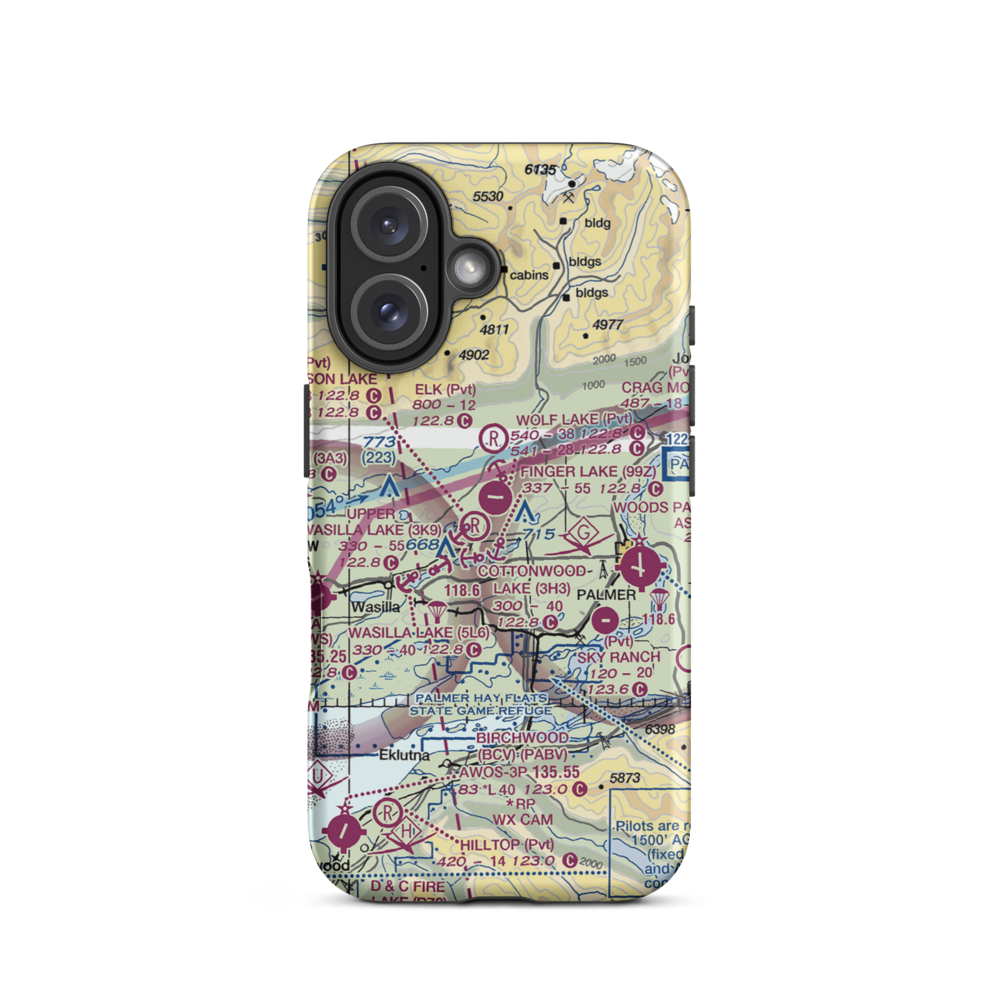 Cardwell Strip (34AK) VFR Sectional  Tough iPhone Case iPhone 16 model shown