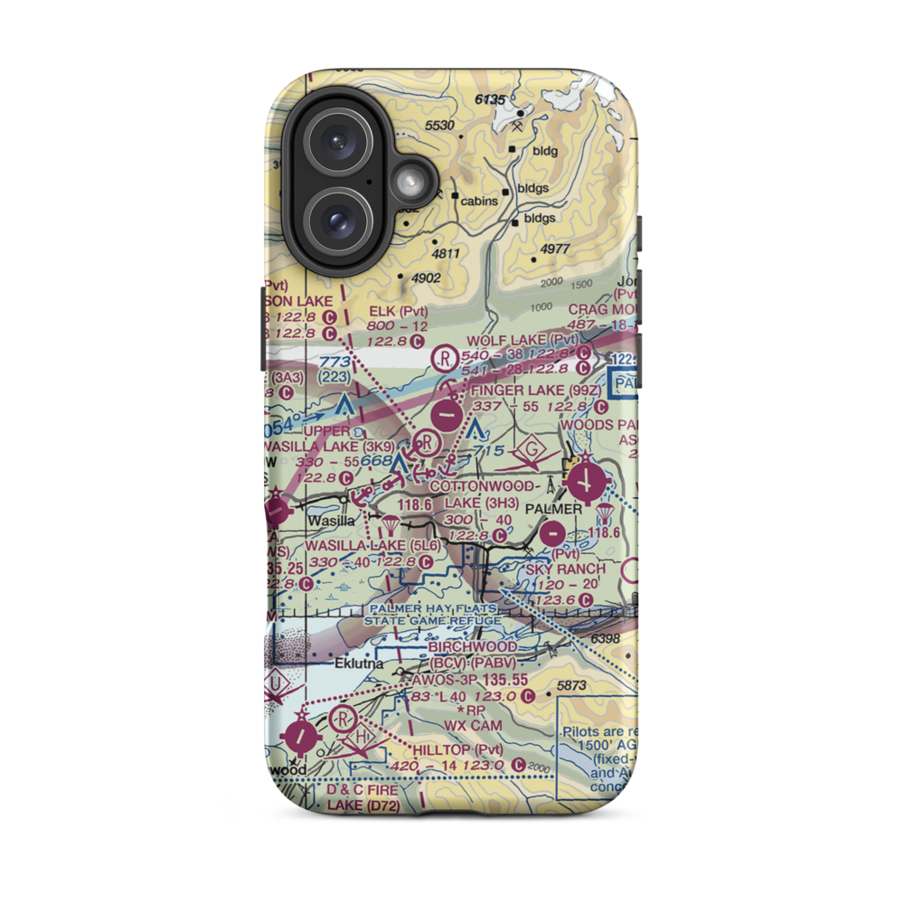 Cardwell Strip (34AK) VFR Sectional  Tough iPhone Case iPhone 16 Plus model shown