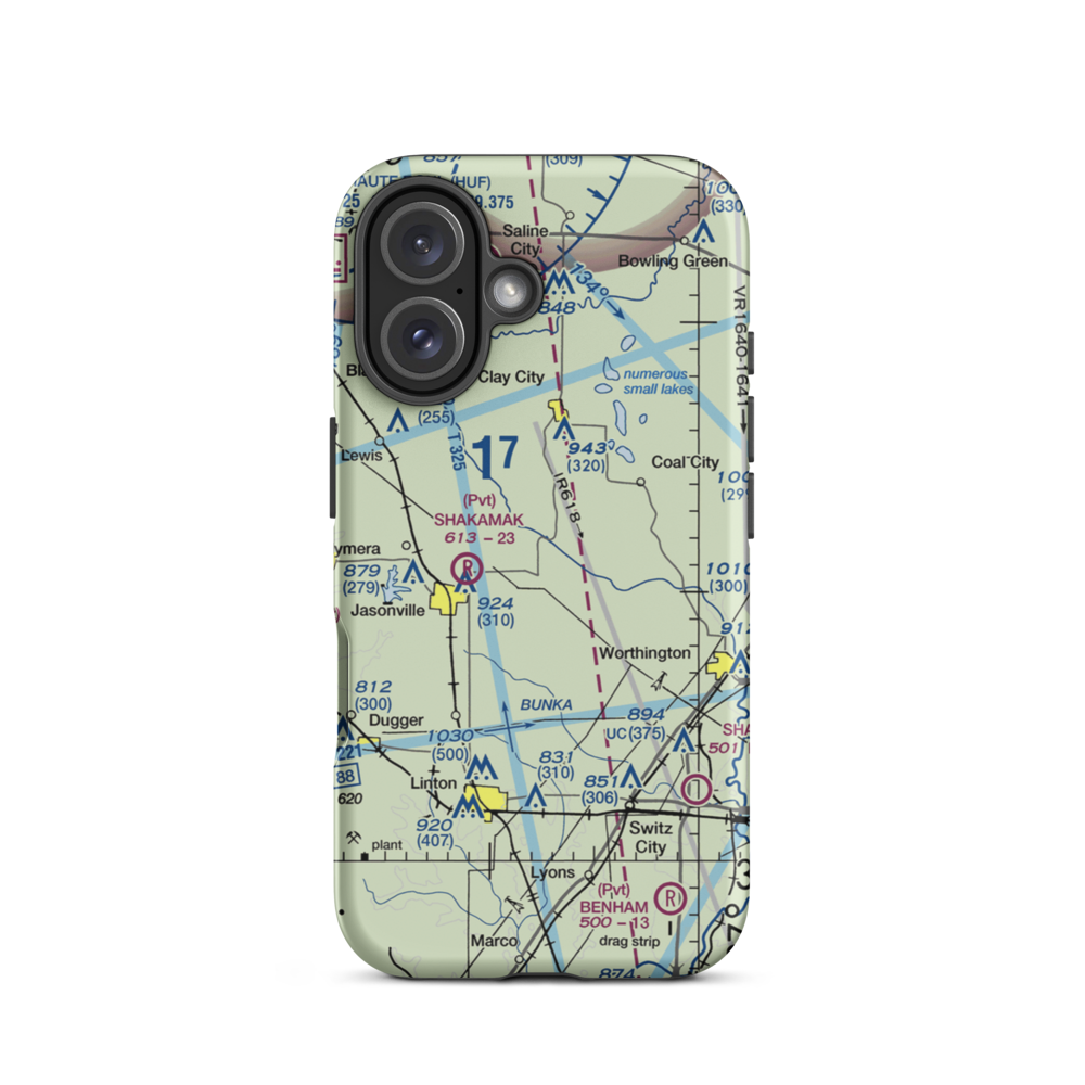 Careferre Acres Airport (8II1) VFR Sectional  Tough iPhone Case iPhone 16 model shown