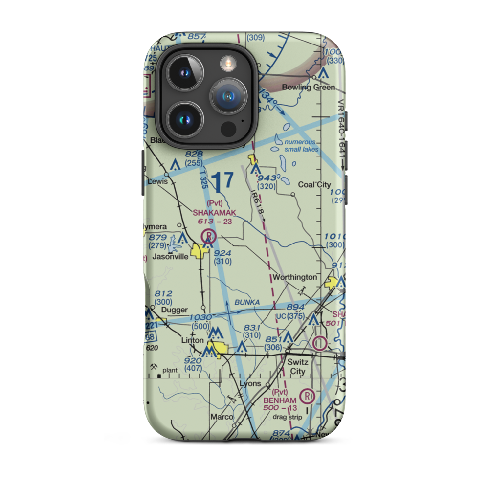 Careferre Acres Airport (8II1) VFR Sectional  Tough iPhone Case iPhone 16 Pro Max model shown