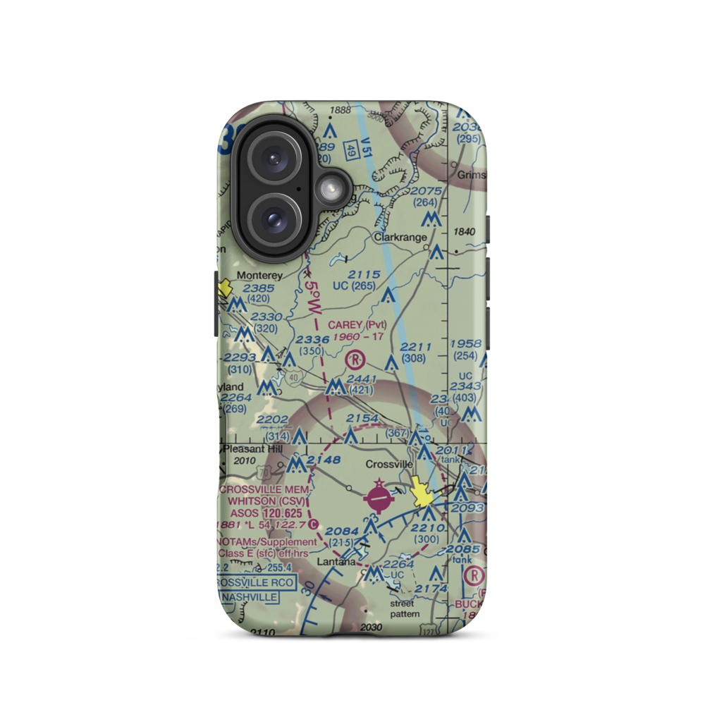 Carey Airport (TN56) VFR Sectional  Tough iPhone Case iPhone 16 model shown