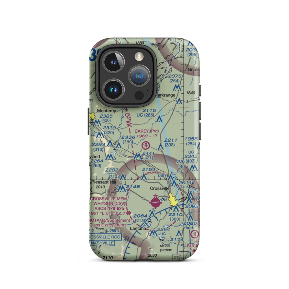 Carey Airport (TN56) VFR Sectional  Tough iPhone Case iPhone 16 Pro model shown