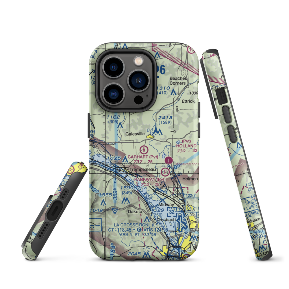 Carhart Farms Airport (4WI8) VFR Sectional  Tough iPhone Case iPhone 14 Pro model shown