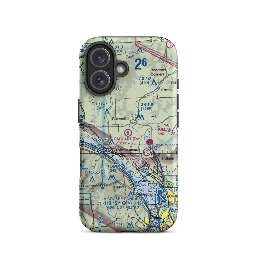Carhart Farms Airport (4WI8) VFR Sectional  Tough iPhone Case iPhone 16 model shown