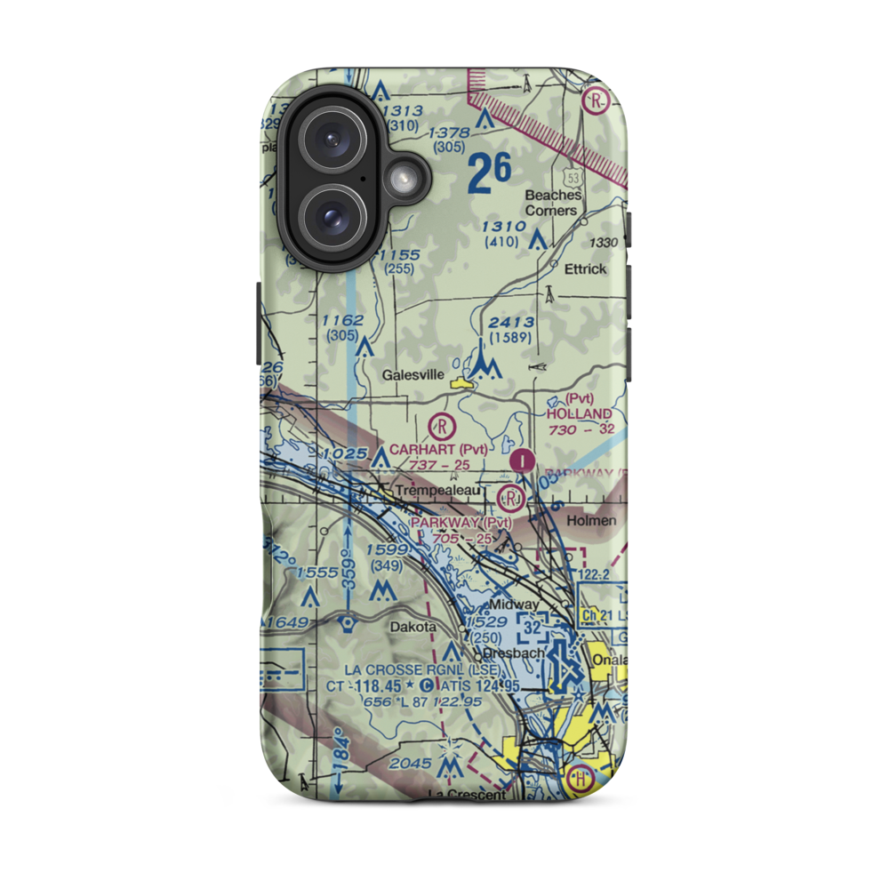 Carhart Farms Airport (4WI8) VFR Sectional  Tough iPhone Case iPhone 16 Plus model shown