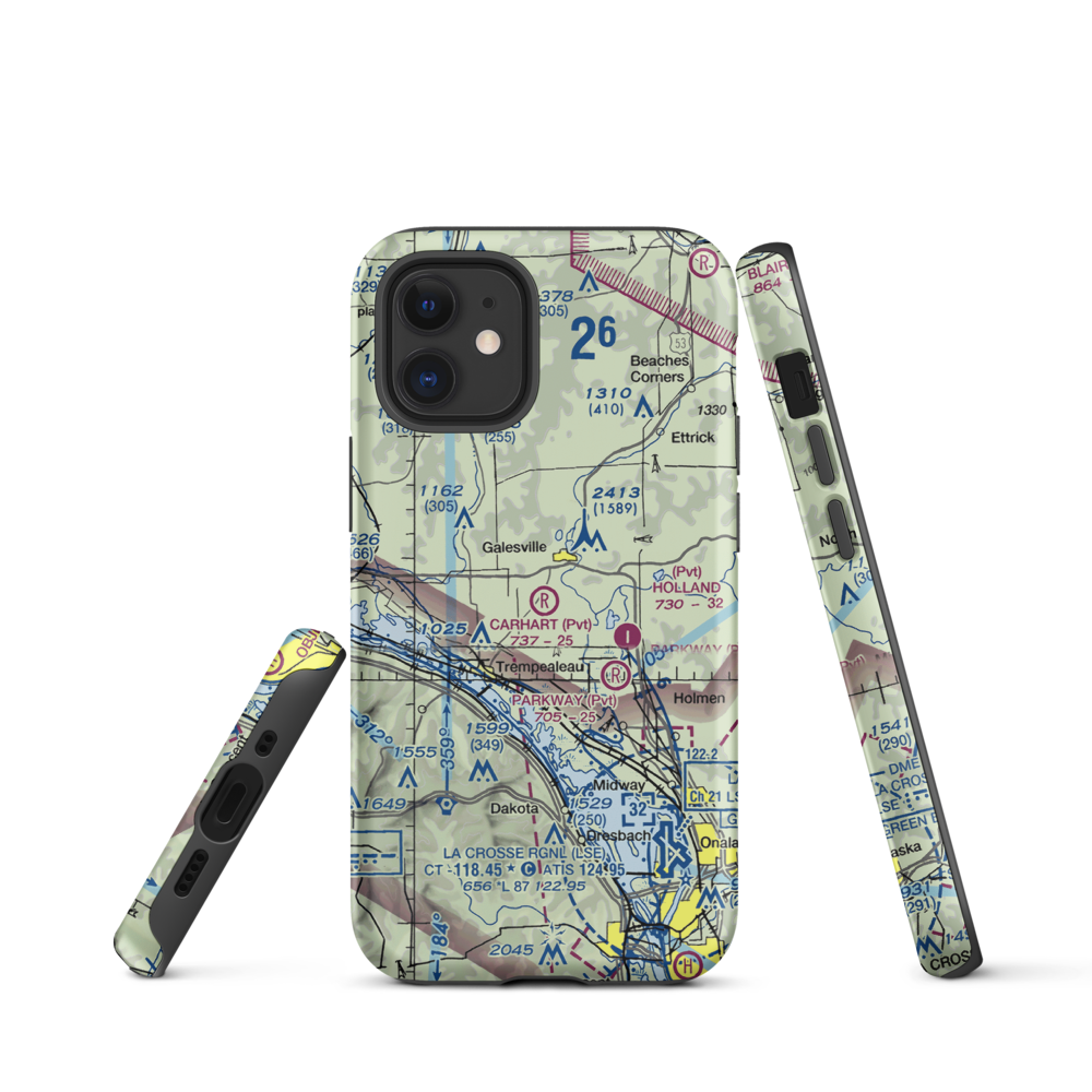 Carhart Farms Airport (4WI8) VFR Sectional  Tough iPhone Case iPhone 12 mini model shown