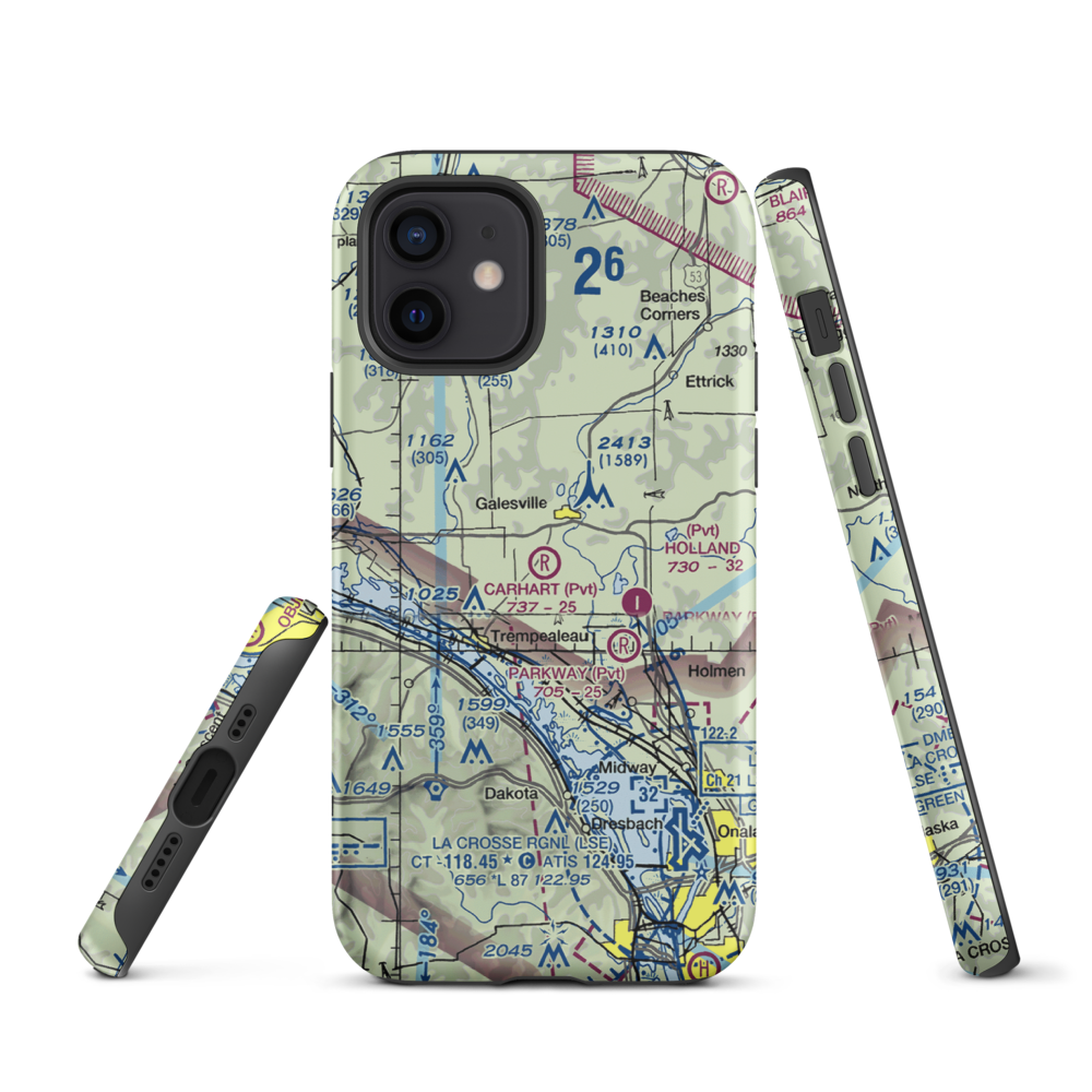 Carhart Farms Airport (4WI8) VFR Sectional  Tough iPhone Case iPhone 12 model shown
