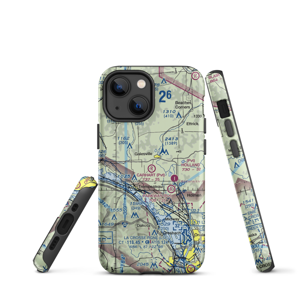 Carhart Farms Airport (4WI8) VFR Sectional  Tough iPhone Case iPhone 13 mini model shown