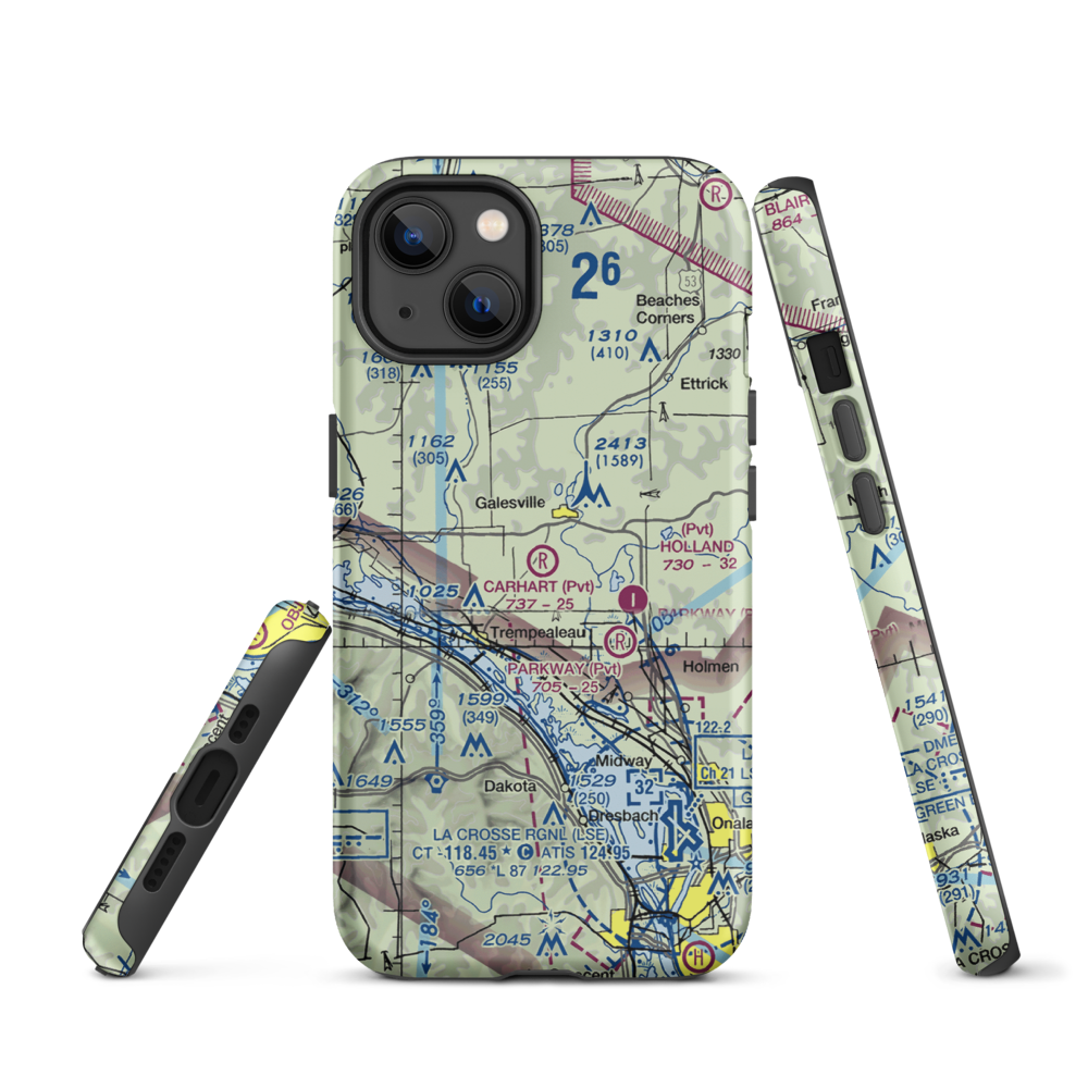 Carhart Farms Airport (4WI8) VFR Sectional  Tough iPhone Case iPhone 13 model shown