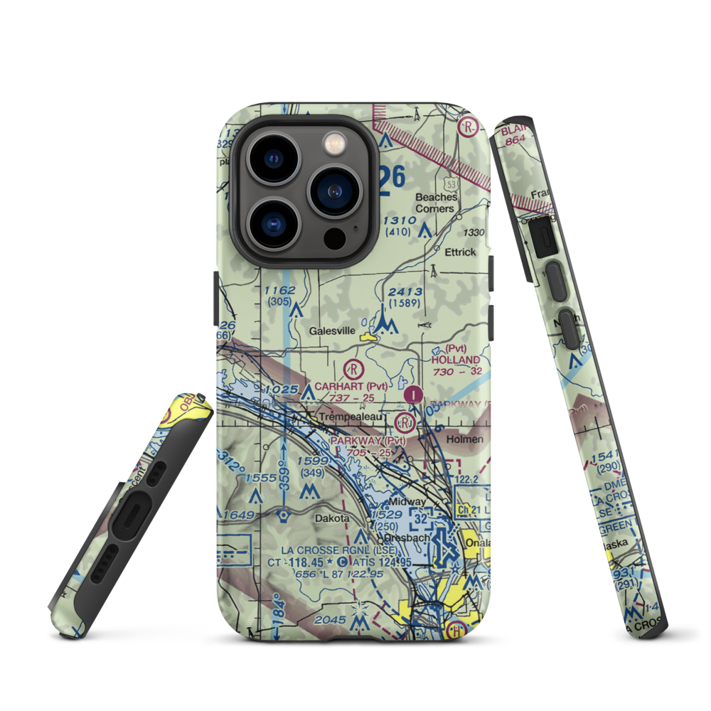 Carhart Farms Airport (4WI8) VFR Sectional  Tough iPhone Case iPhone 13 Pro model shown