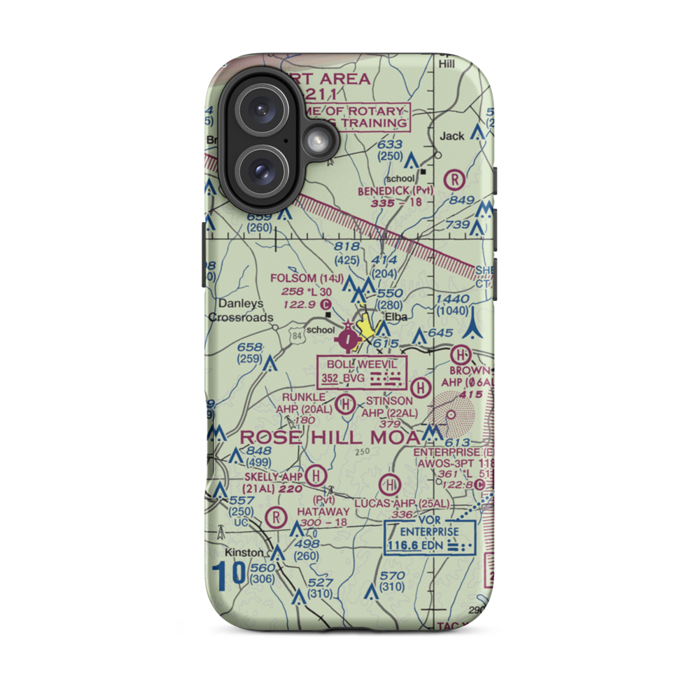 Carl Folsom Airport (14J) VFR Sectional  Tough iPhone Case iPhone 16 Plus model shown