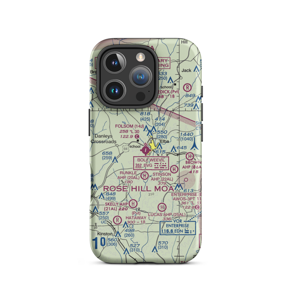 Carl Folsom Airport (14J) VFR Sectional  Tough iPhone Case iPhone 16 Pro model shown