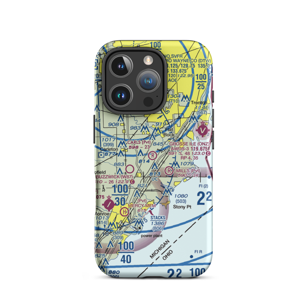 Carls Airport (78MI) VFR Sectional  Tough iPhone Case iPhone 16 Pro model shown