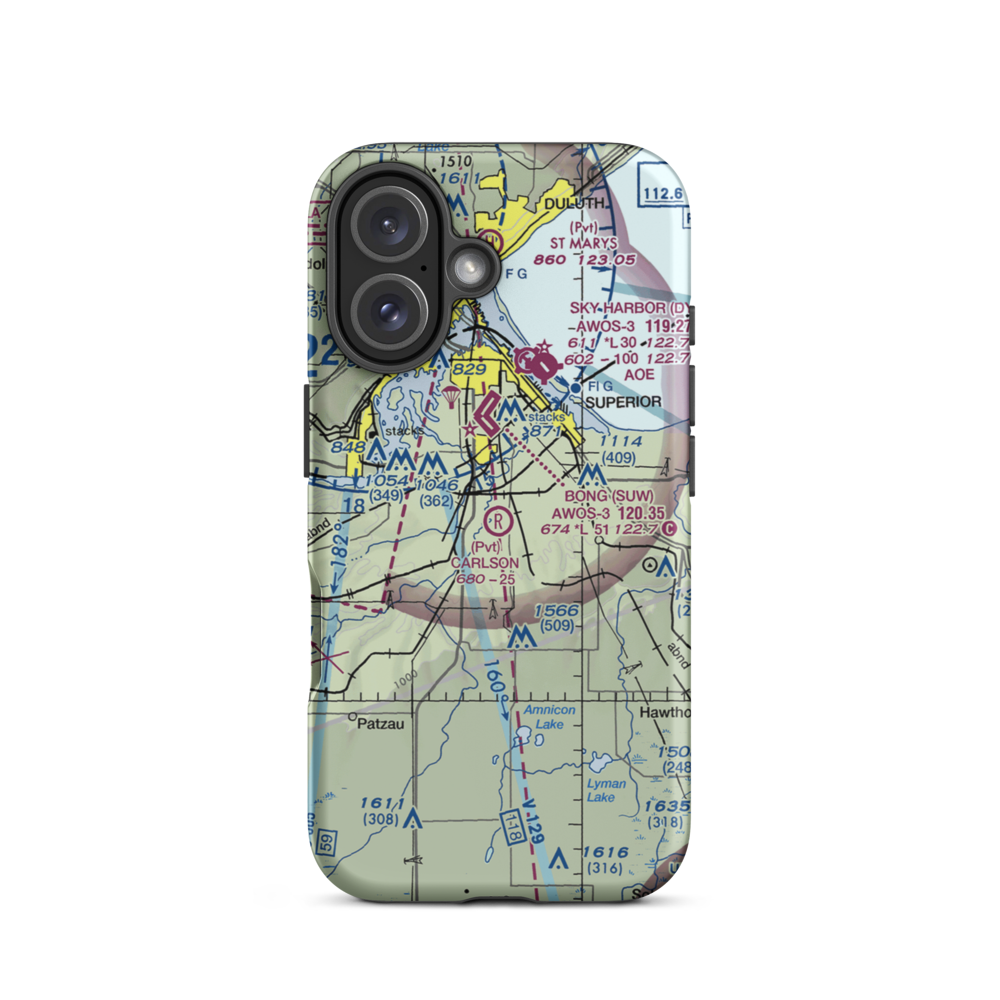 Carlson Airport (9WI9) VFR Sectional  Tough iPhone Case iPhone 16 model shown