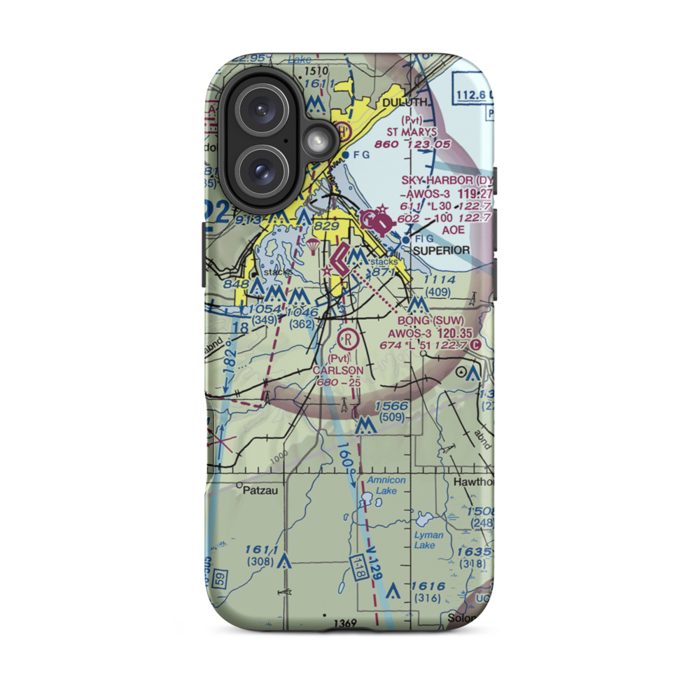 Carlson Airport (9WI9) VFR Sectional  Tough iPhone Case iPhone 16 Plus model shown
